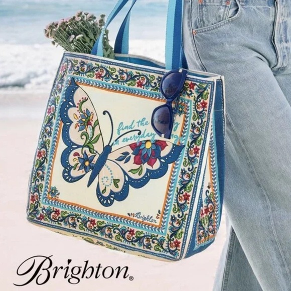 Brighton Handbags - Brighton Butterfly Garden Tote 2024 Canvas Style #D30289 SOLD OUT ONLINE